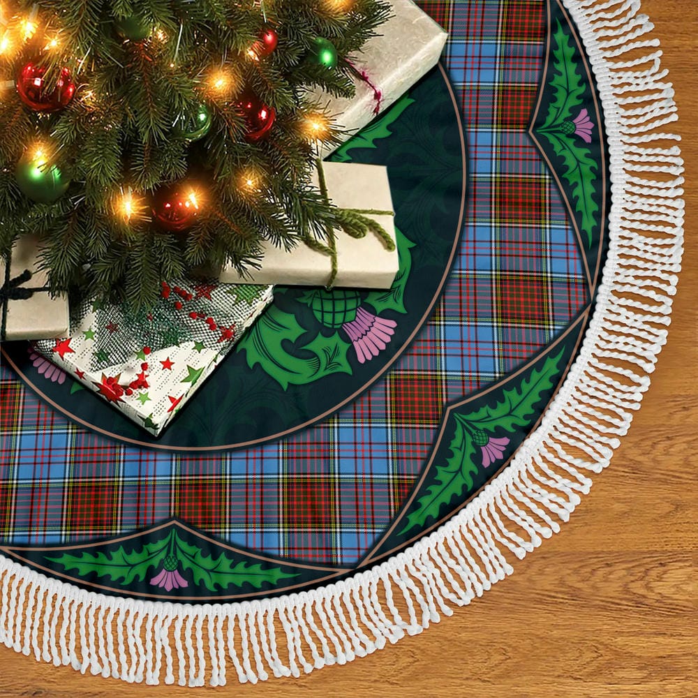 Scottish Anderson Modern Tartan Christmas Tree Skirt Old Scottish Thistle Flower - Image 5