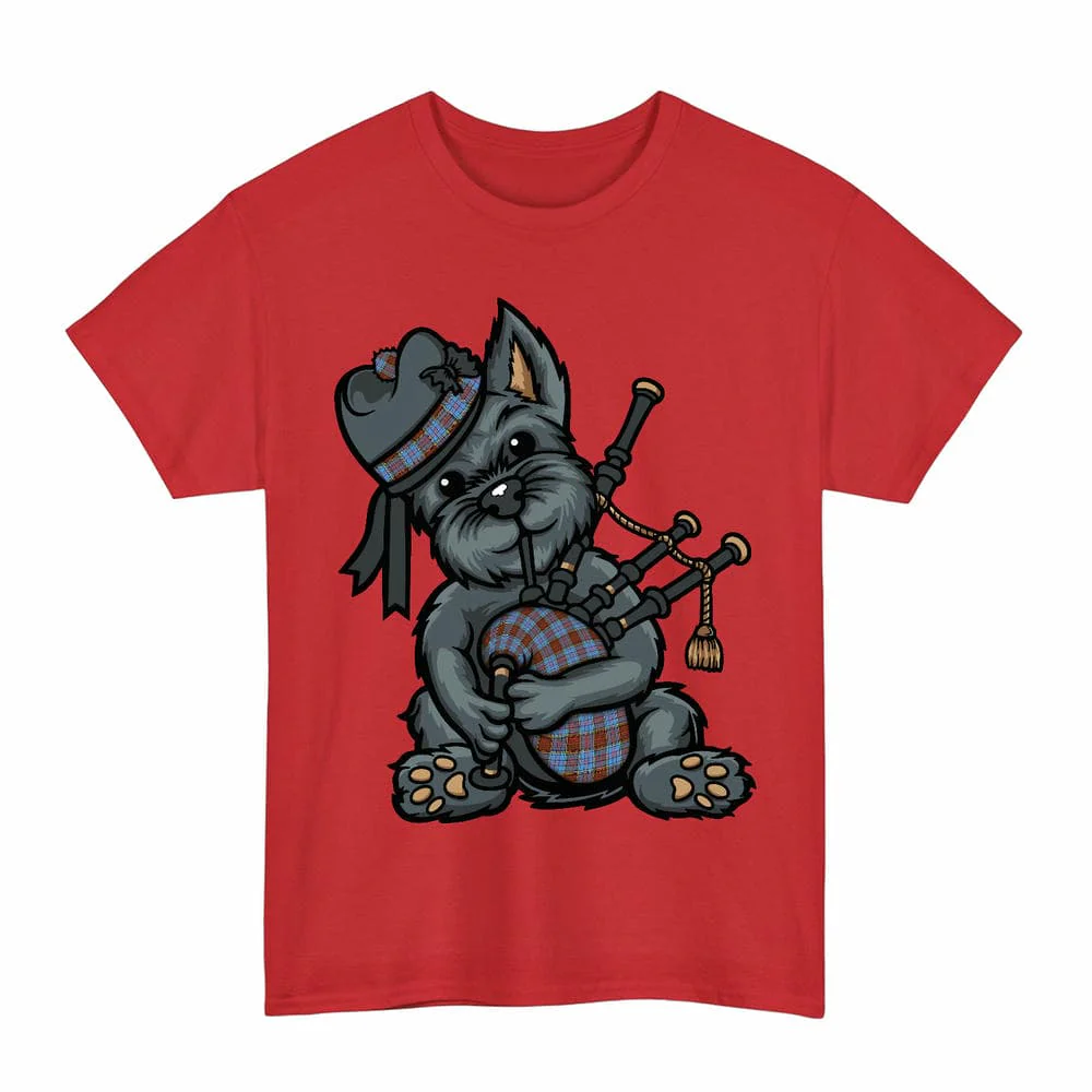 Scottish Anderson Modern Clan Tartan Terrier Bagpipe Unisex T-Shirt - Image 3