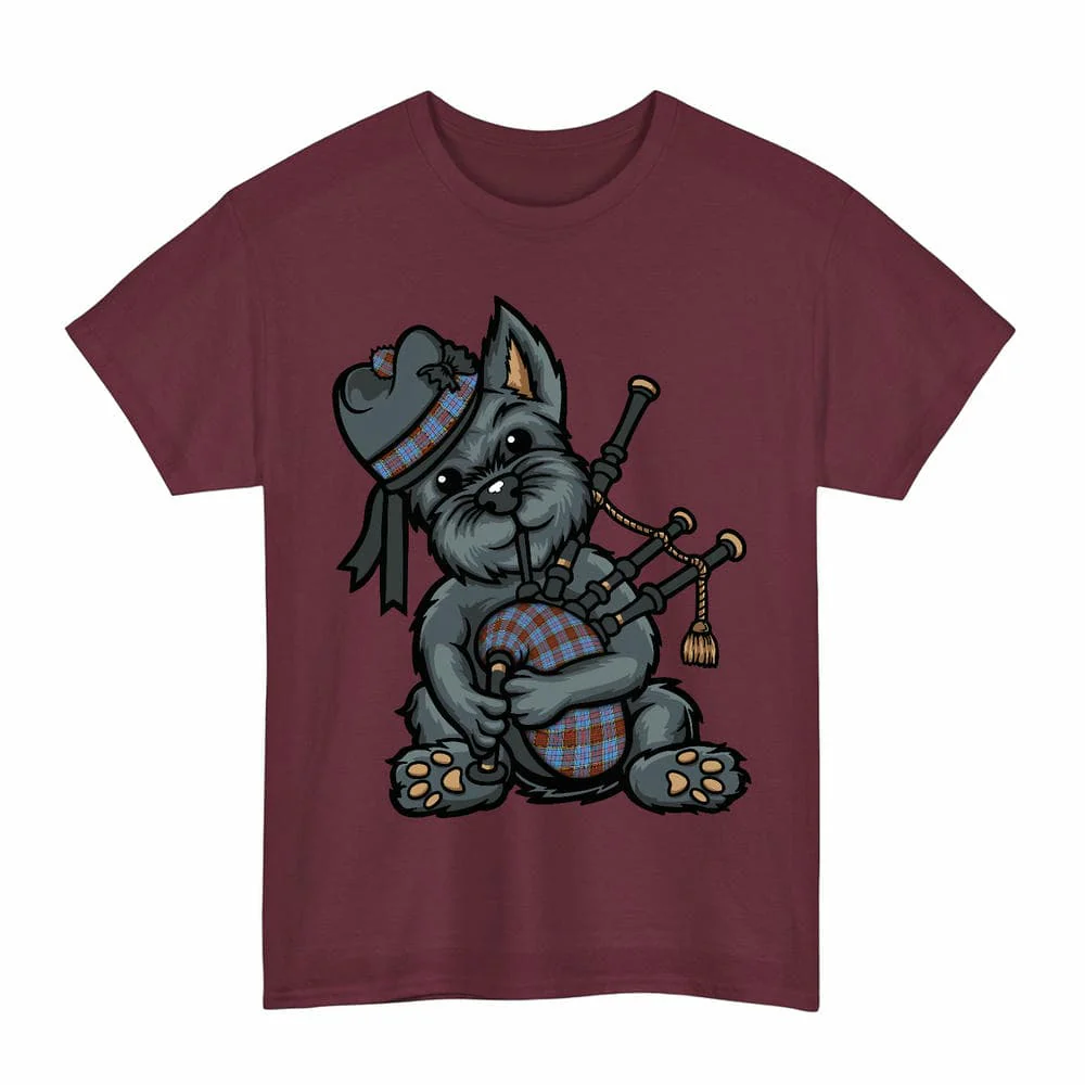 Scottish Anderson Modern Clan Tartan Terrier Bagpipe Unisex T-Shirt - Image 4