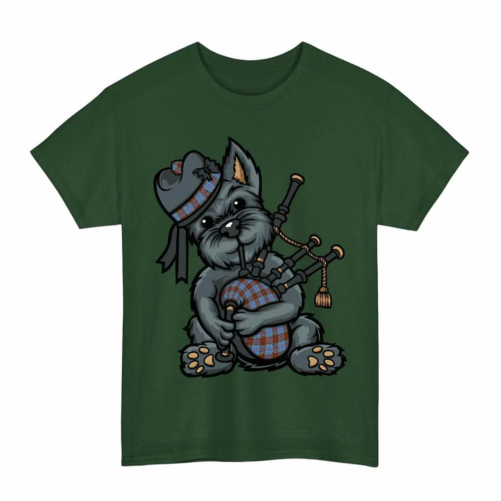Scottish Anderson Modern Clan Tartan Terrier Bagpipe Unisex T-Shirt - Image 6