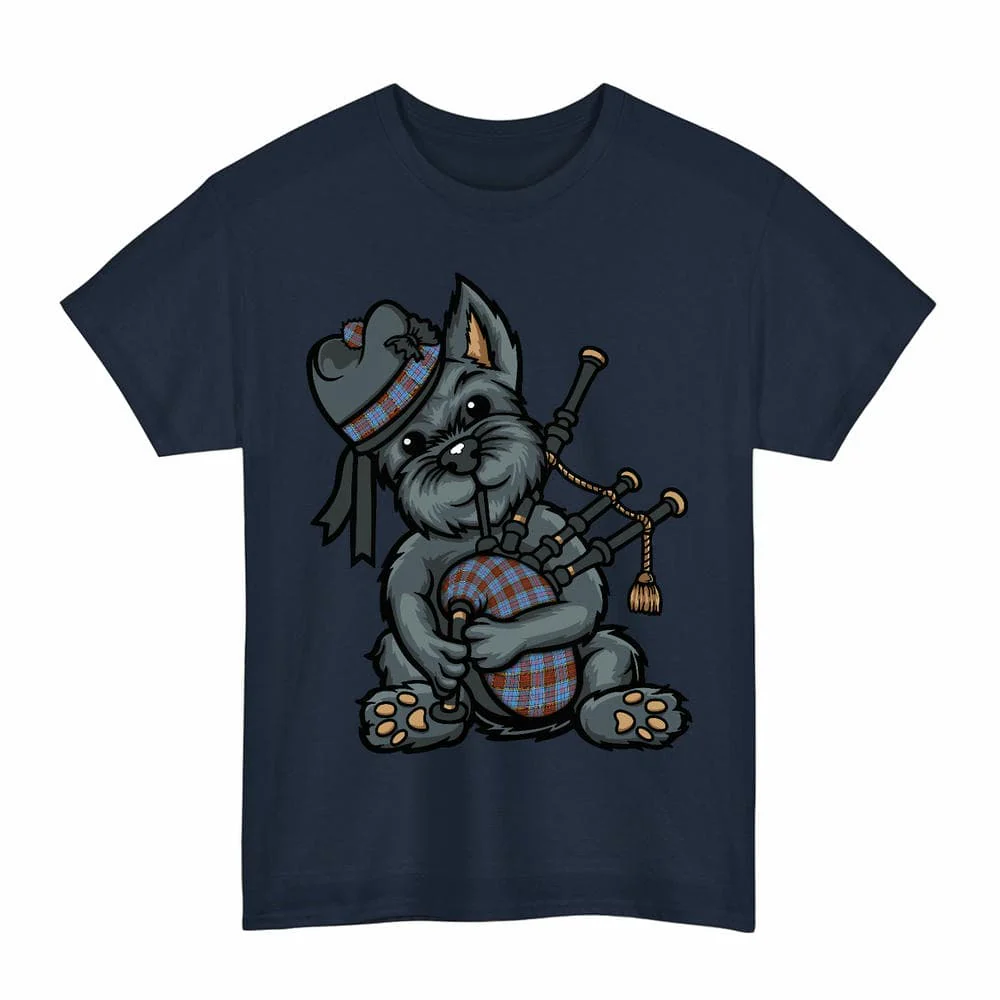 Scottish Anderson Modern Clan Tartan Terrier Bagpipe Unisex T-Shirt - Image 7