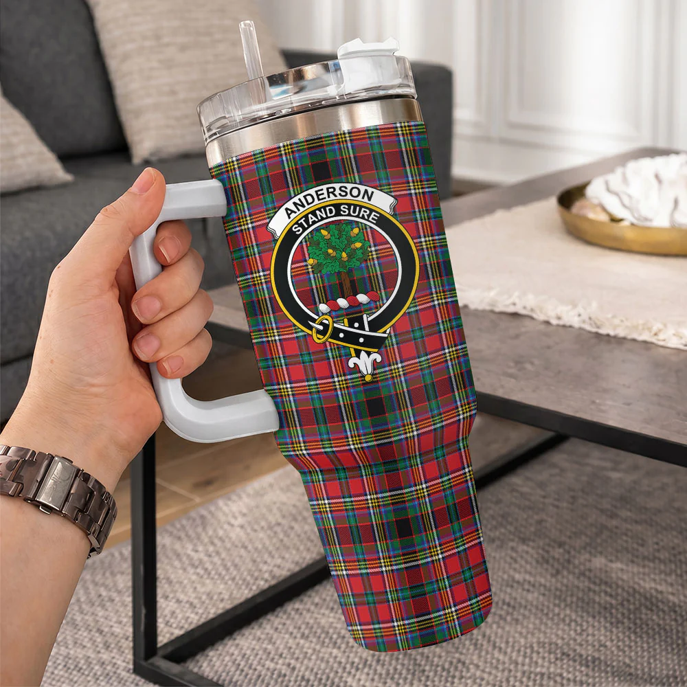 Scottish Anderson of Arbrake Clan Badge Tartan 40oz Tumbler - Image 10