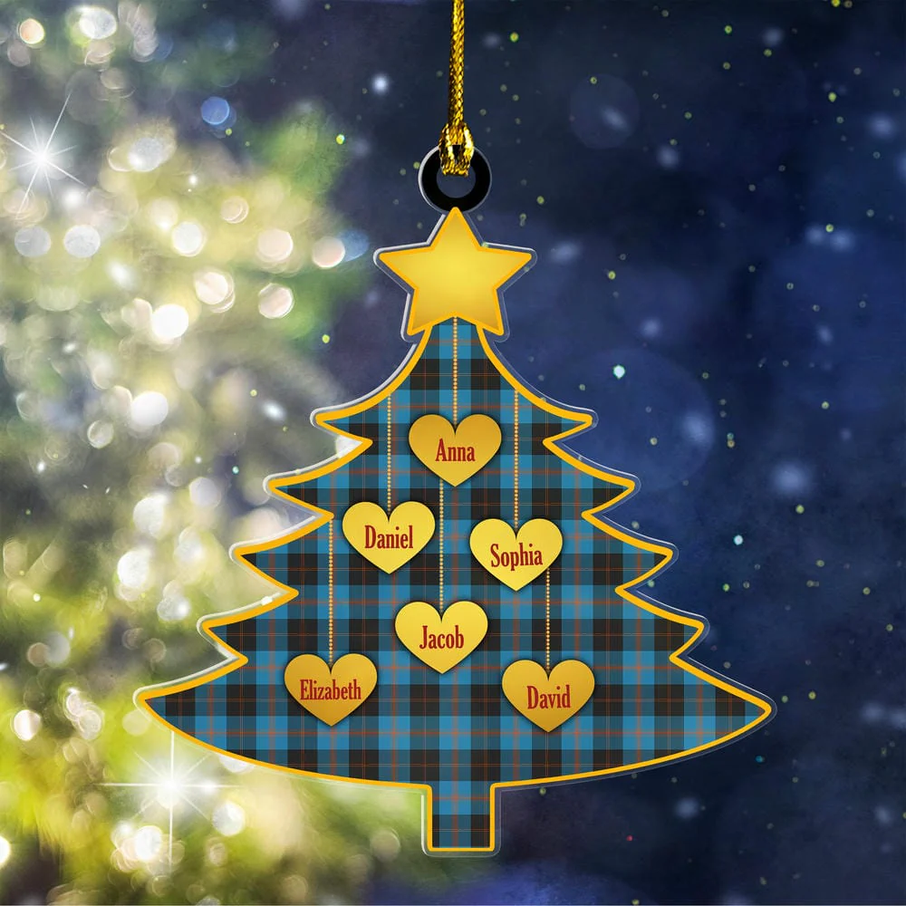 Scottish Angus Ancient Tartan Ornament Custom Family Christmas Tree