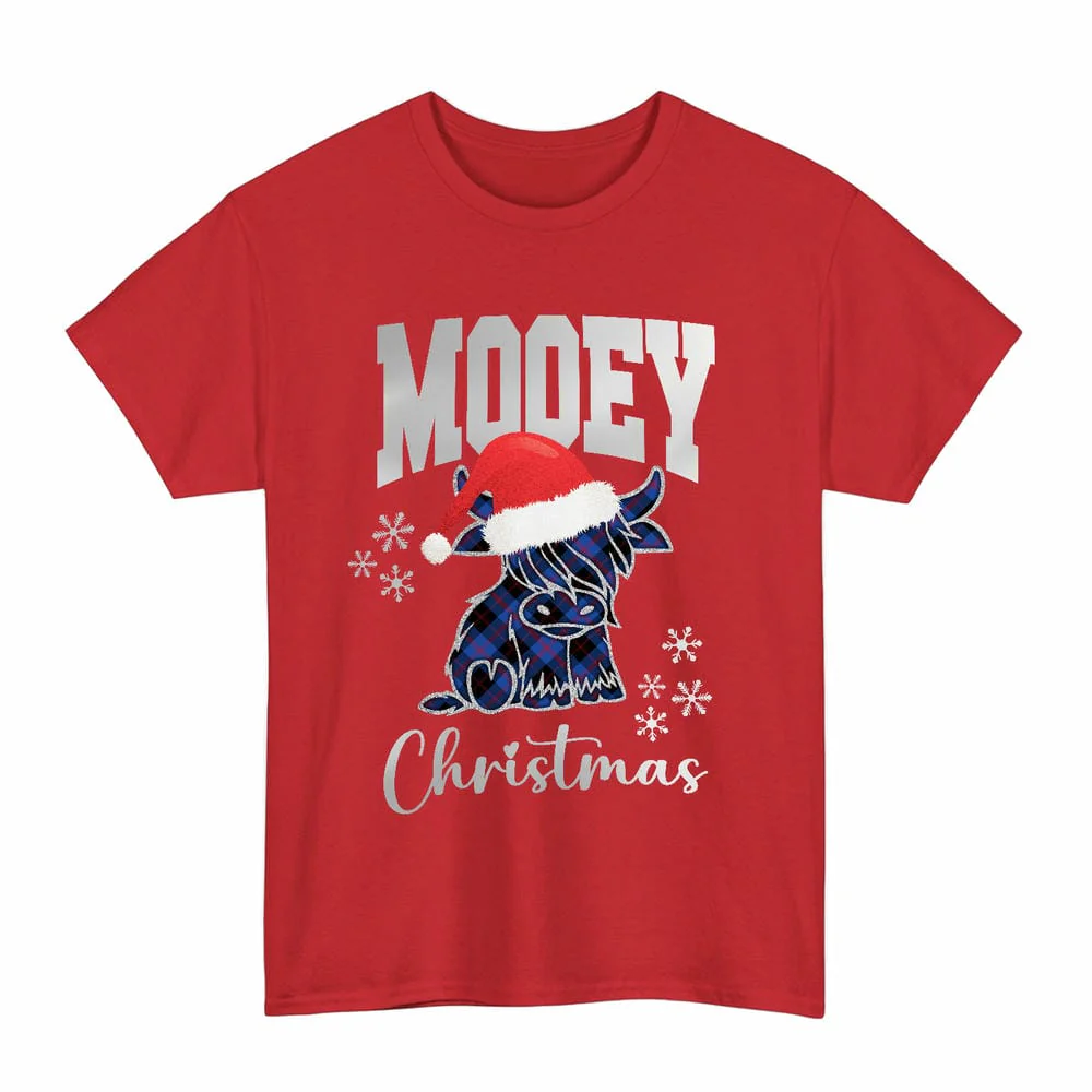 Scottish Angus Modern Clan Tartan Unisex T-Shirt - Mooey Christmas - Image 3