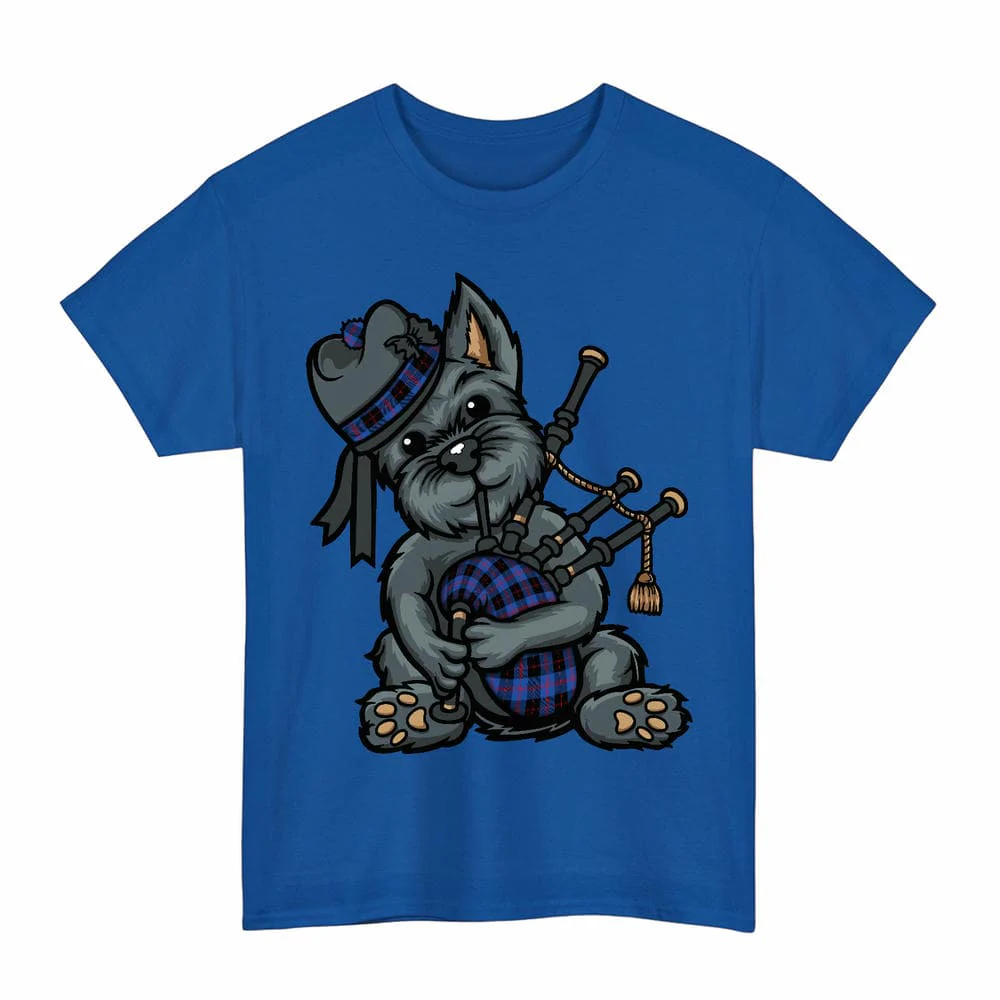 Scottish Angus Modern Clan Tartan Terrier Bagpipe Unisex T-Shirt - Image 5