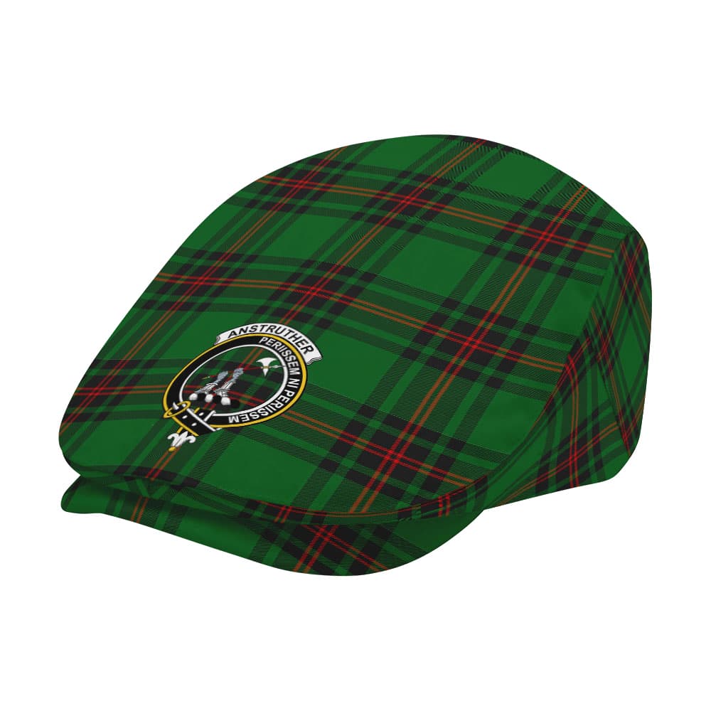 Scottish Anstruther Clan Badge Tartan Flat Cap - Image 2