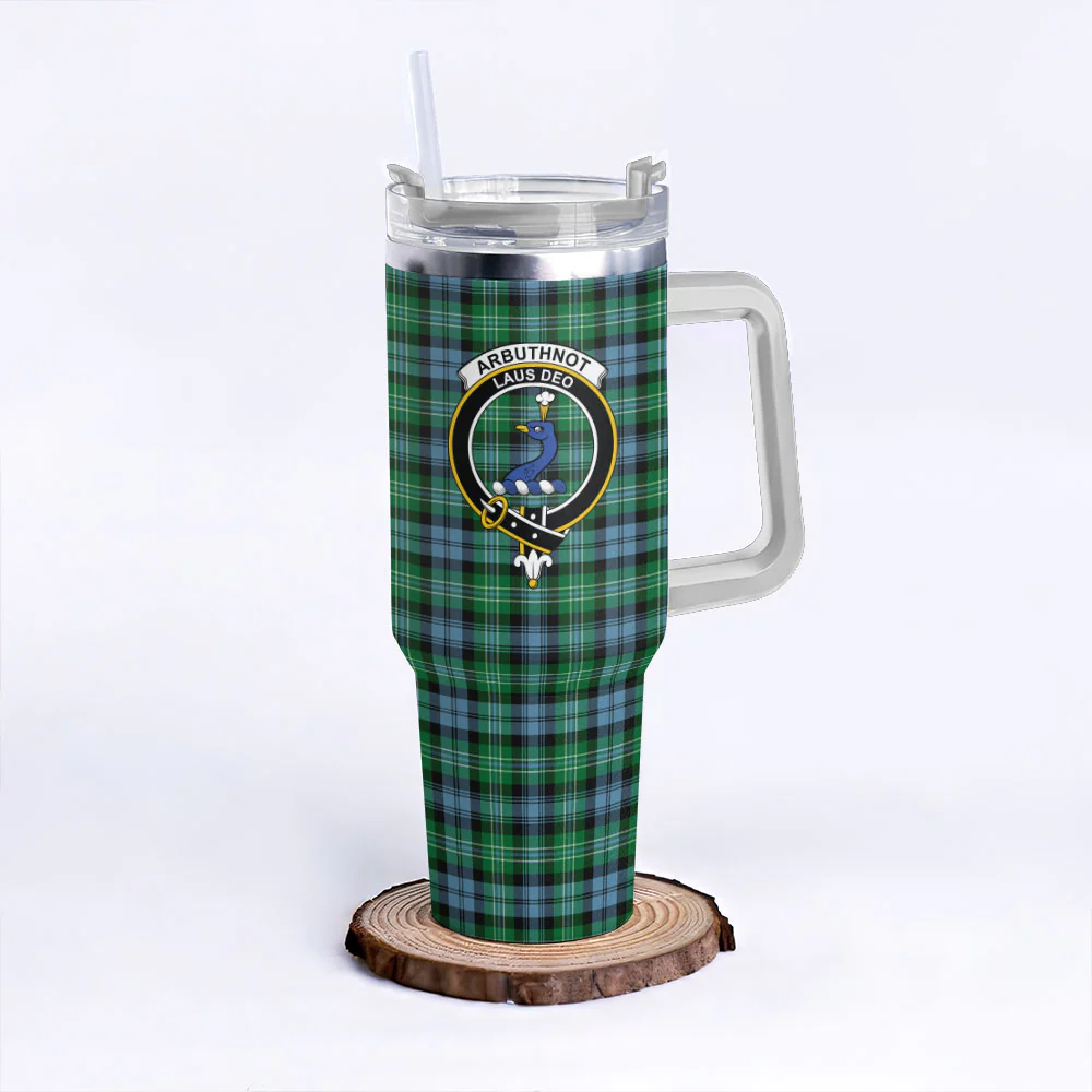 Scottish Arbuthnot Ancient Clan Badge Tartan 40oz Tumbler