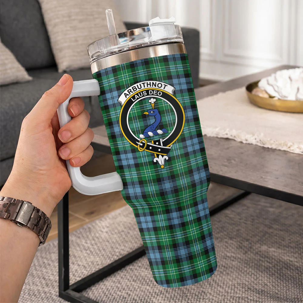 Scottish Arbuthnot Ancient Clan Badge Tartan 40oz Tumbler - Image 10