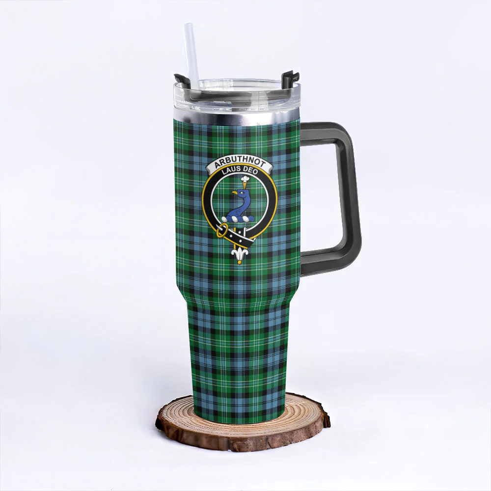 Scottish Arbuthnot Ancient Clan Badge Tartan 40oz Tumbler - Image 3