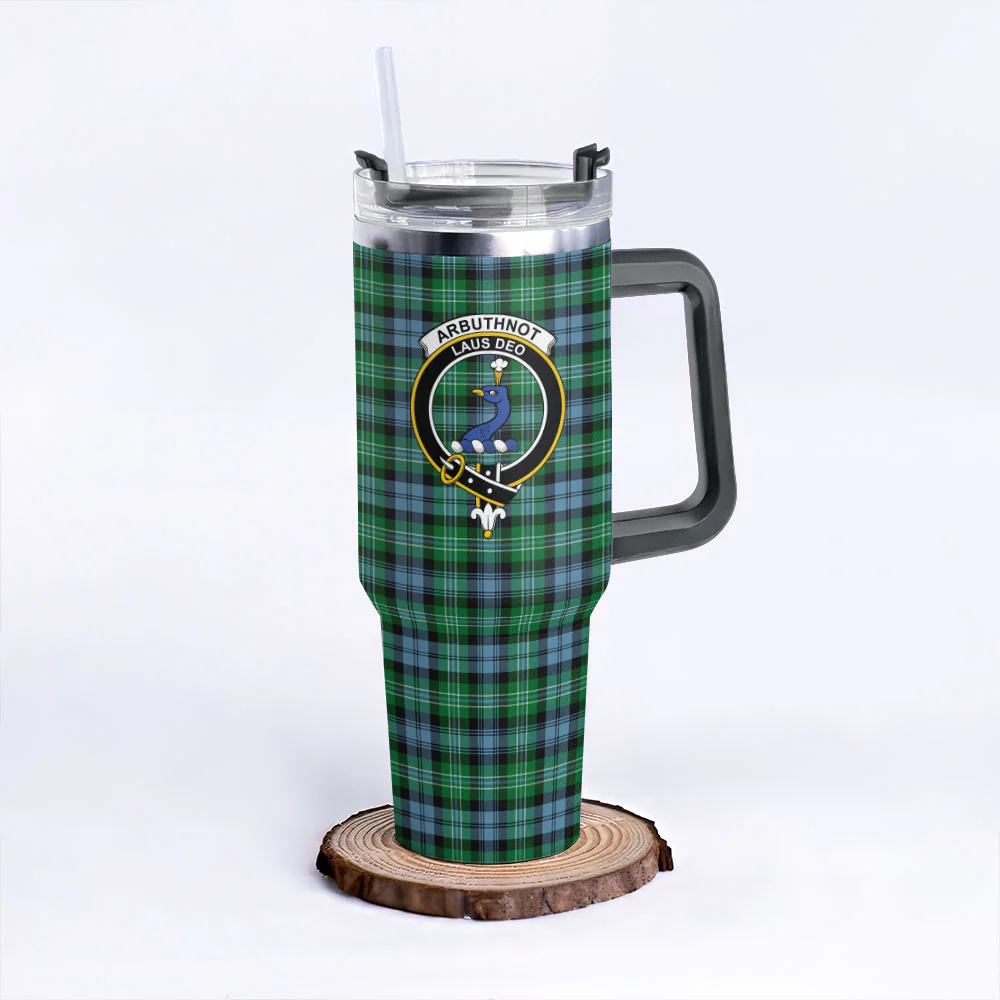 Scottish Arbuthnot Ancient Clan Badge Tartan 40oz Tumbler - Image 6