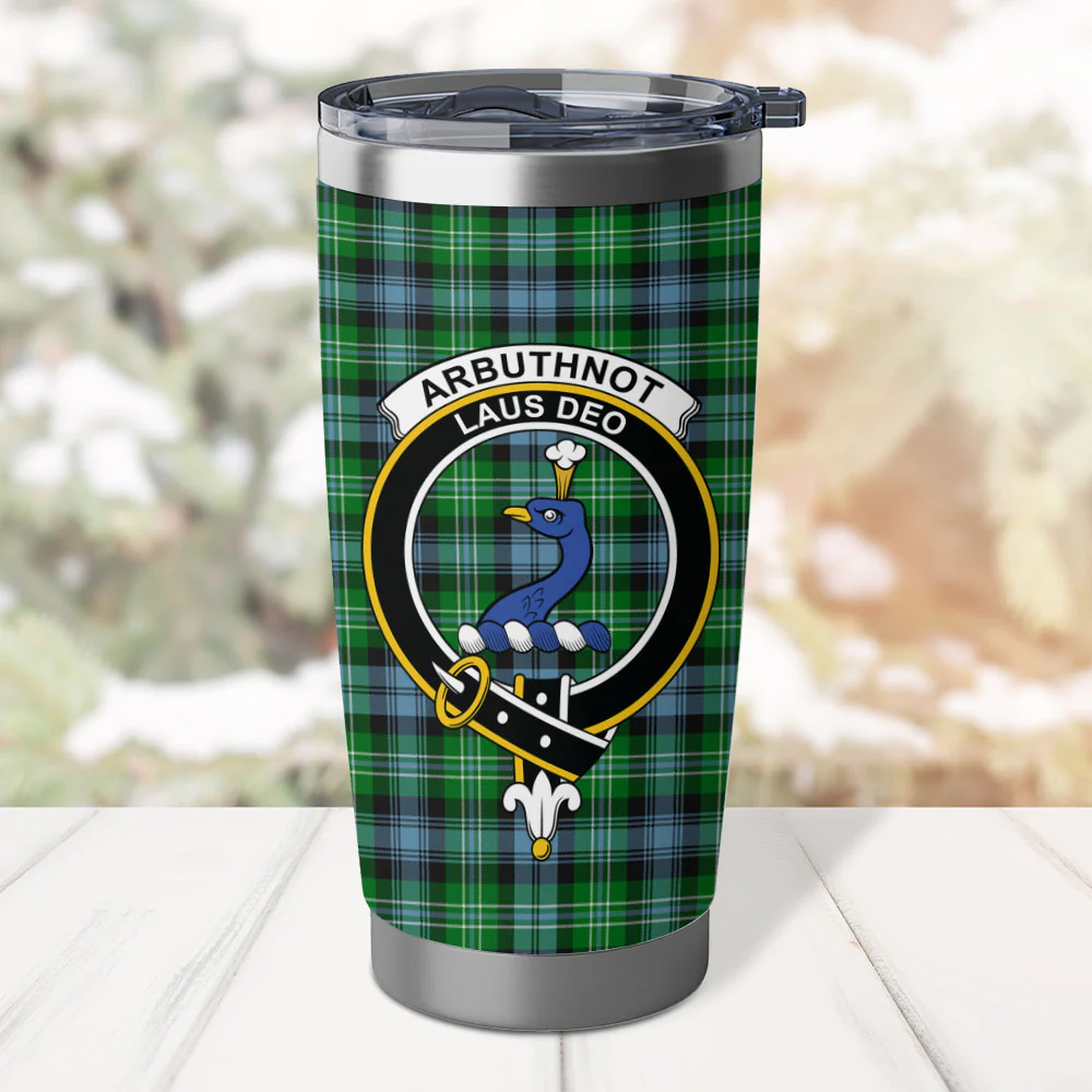 Scottish Arbuthnot Ancient Clan Badge Tartan Tumbler - Image 2