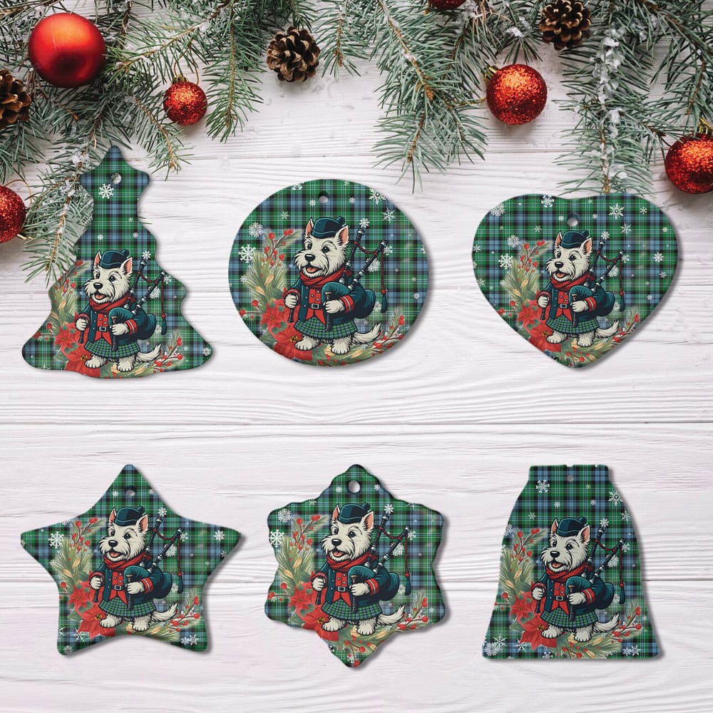 Scottish Arbuthnot Ancient Tartan Ceramic Ornament Cute Scottish Terrier Dog