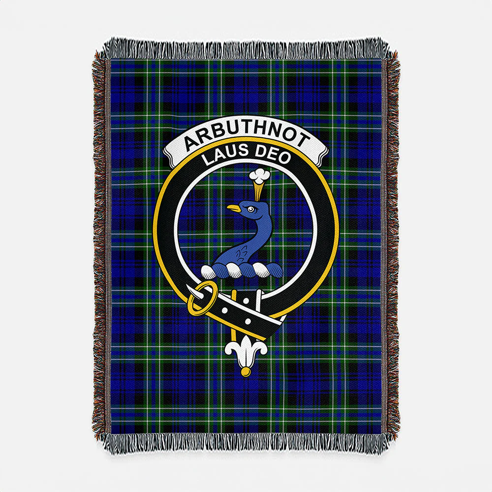 Scottish Arbuthnot Modern Clan Badge Tartan Woven Blanket - Image 2