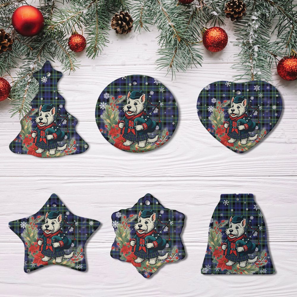 Scottish Arbuthnot Modern Tartan Ceramic Ornament Cute Scottish Terrier Dog