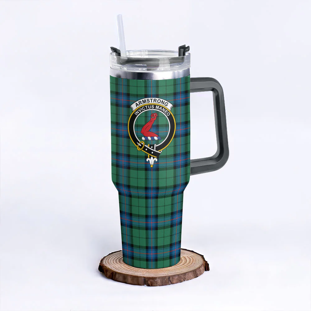 Scottish Armstrong Ancient Clan Badge Tartan 40oz Tumbler - Image 6