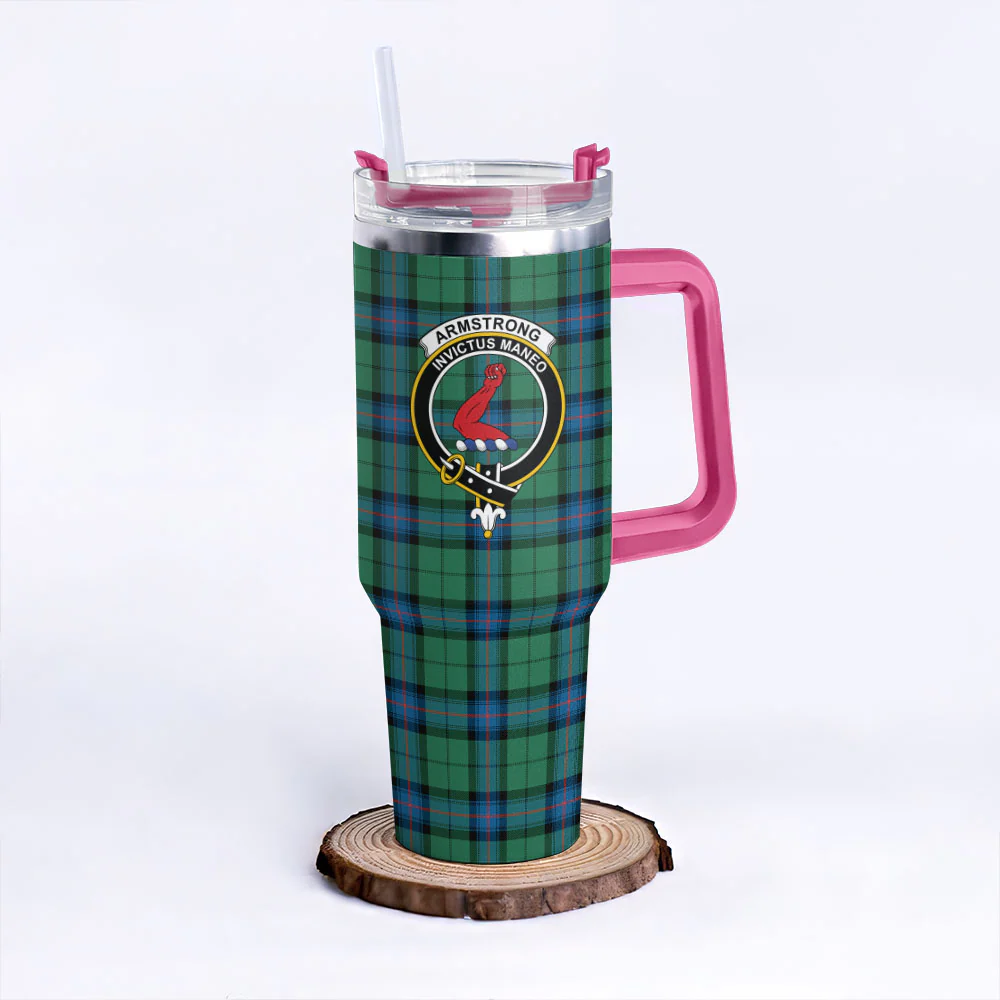 Scottish Armstrong Ancient Clan Badge Tartan 40oz Tumbler - Image 7