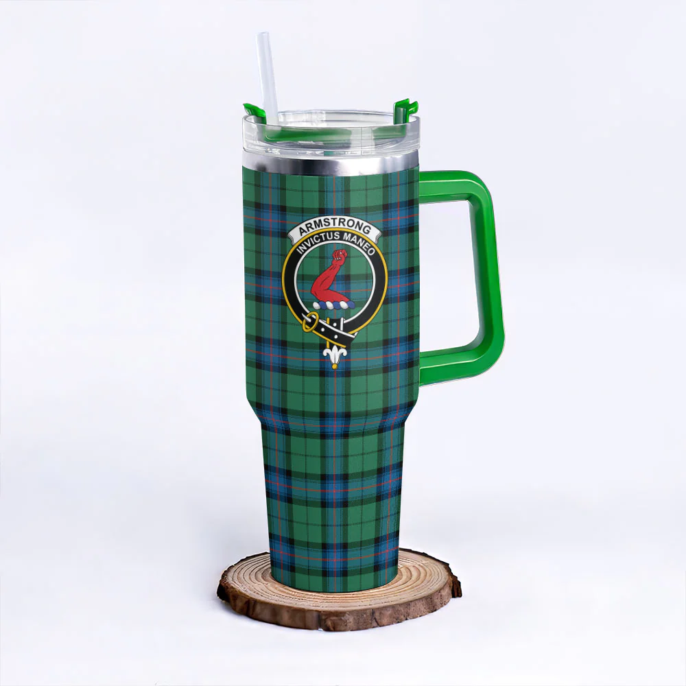 Scottish Armstrong Ancient Clan Badge Tartan 40oz Tumbler - Image 8
