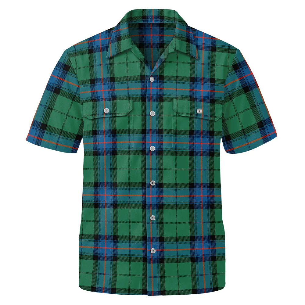 Scottish Armstrong Ancient Clan Badge Tartan Short Sleeve Work Shirt