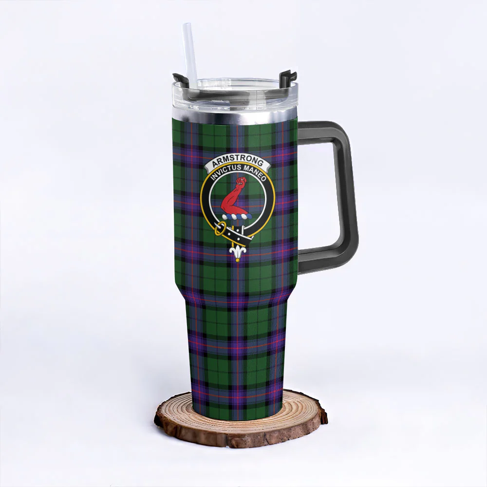 Scottish Armstrong Modern Clan Badge Tartan 40oz Tumbler - Image 3