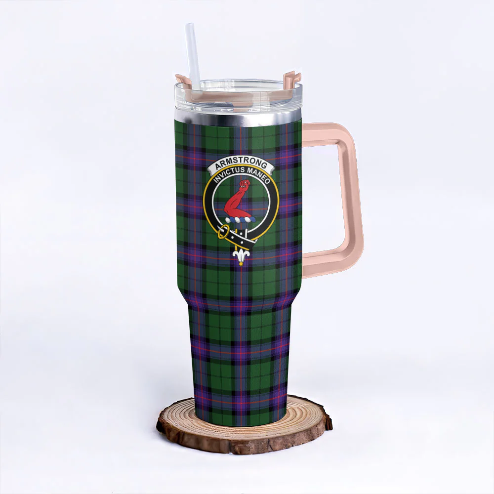 Scottish Armstrong Modern Clan Badge Tartan 40oz Tumbler - Image 4