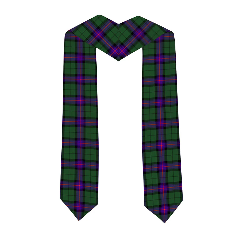 Scottish Armstrong Modern Clan Badge Tartan Graduation Stole Black Gold Honor - Image 2
