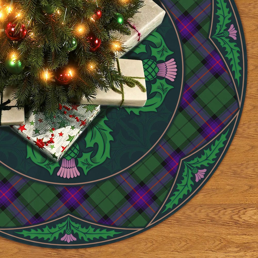 Scottish Armstrong Modern Tartan Christmas Tree Skirt Old Scottish Thistle Flower - Image 2