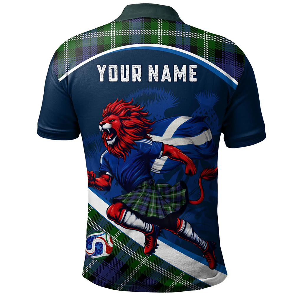 Scottish Baillie Modern Clan Badge Tartan Polo Shirt Scotland Lion Brave Highland Spirit - Image 2