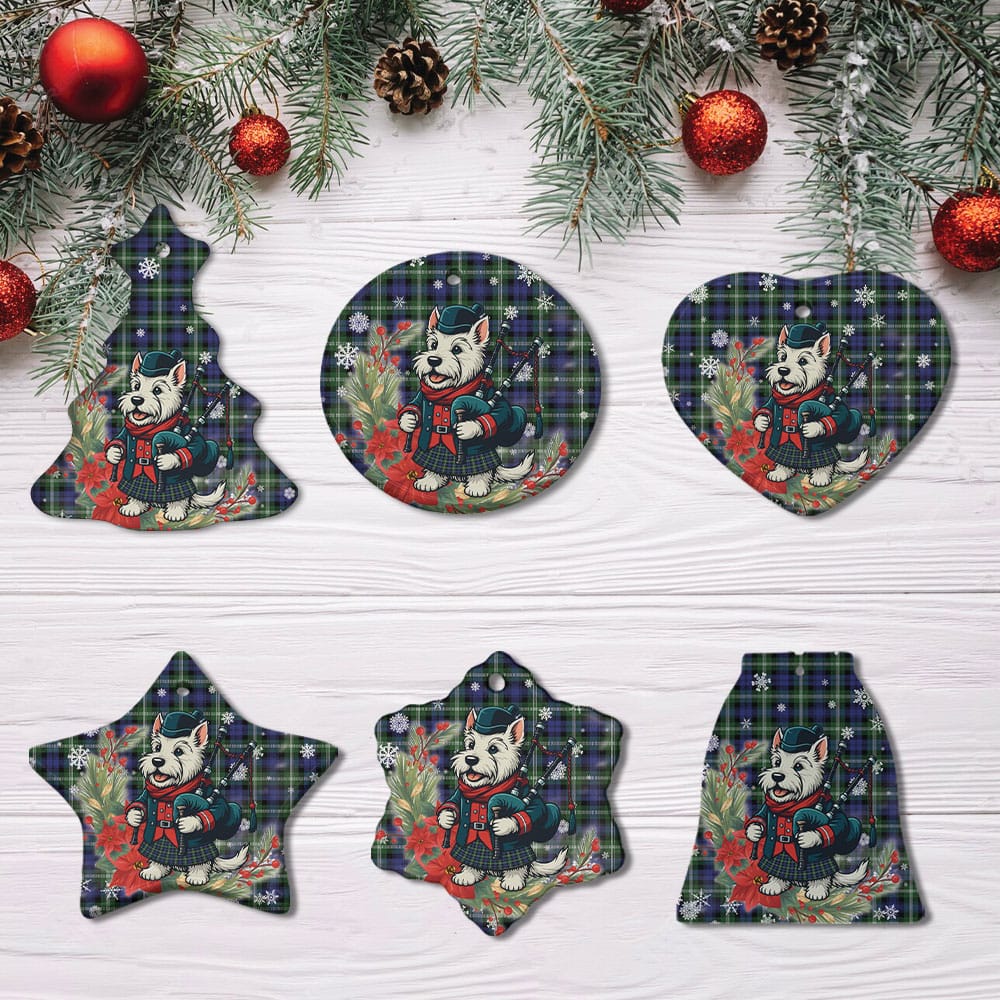 Scottish Baillie Modern Tartan Ceramic Ornament Cute Scottish Terrier Dog