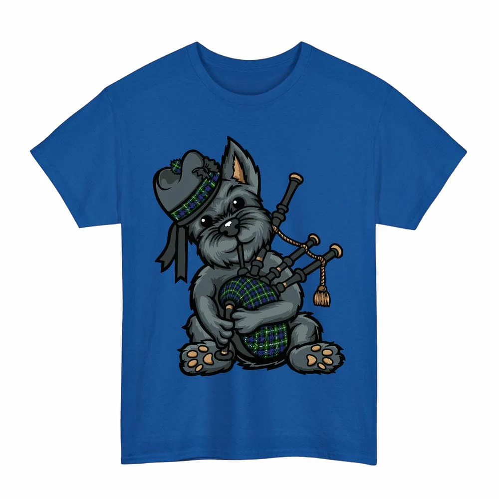 Scottish Baillie Modern Clan Tartan Terrier Bagpipe Unisex T-Shirt - Image 5