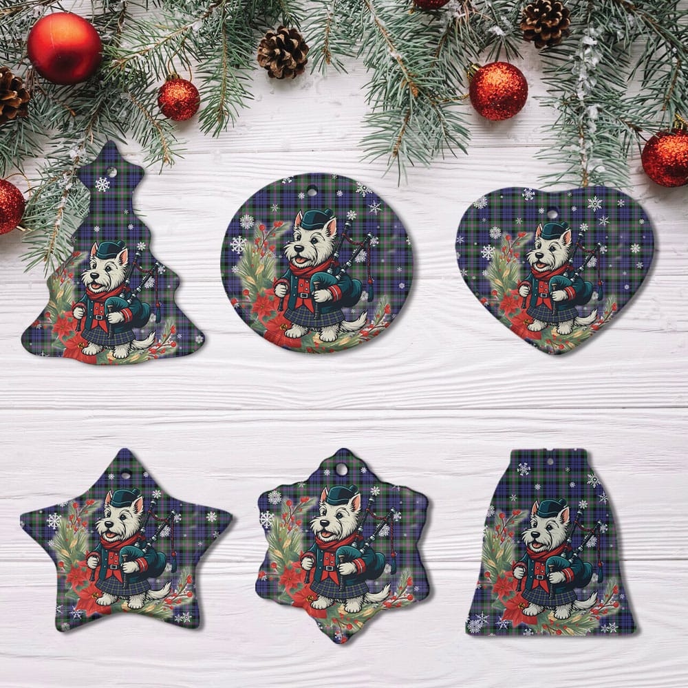 Scottish Baird Modern Tartan Ceramic Ornament Cute Scottish Terrier Dog