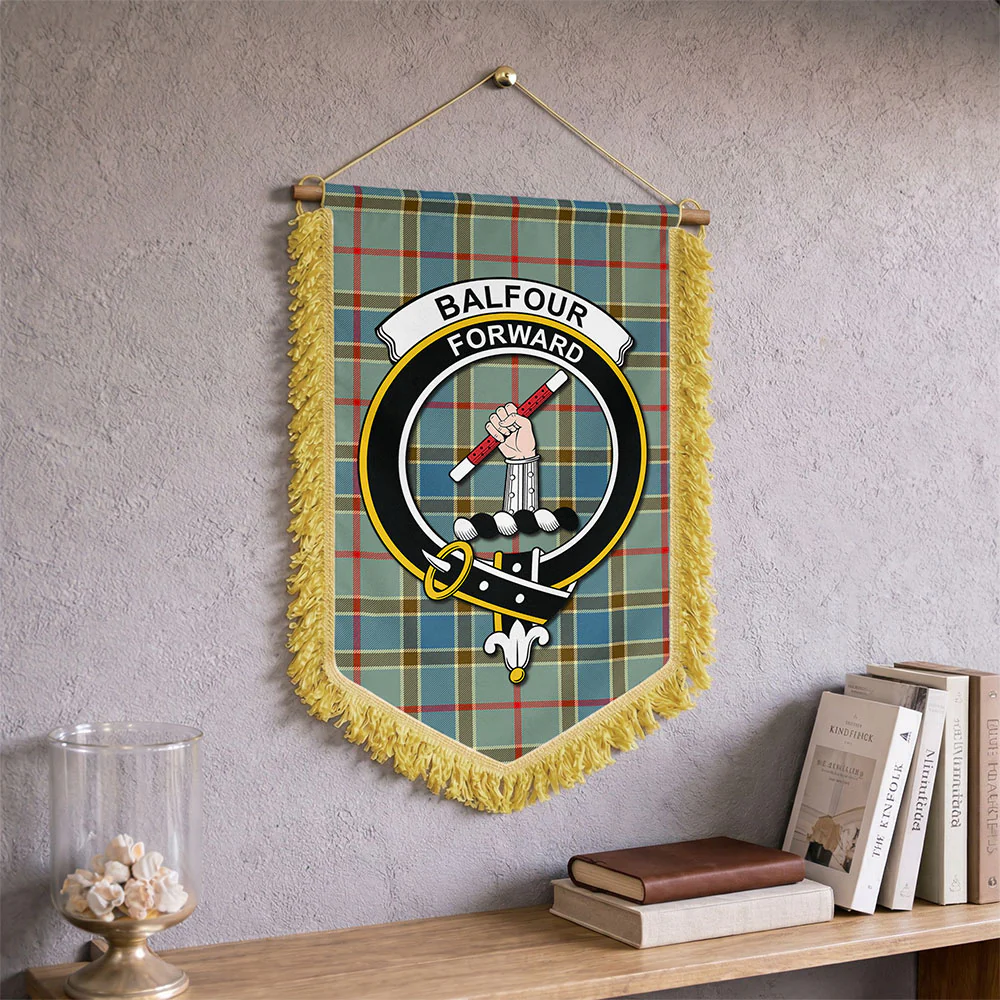 Scottish Balfour Blue Clan Badge Tartan Wall Hanging Banner - Image 2