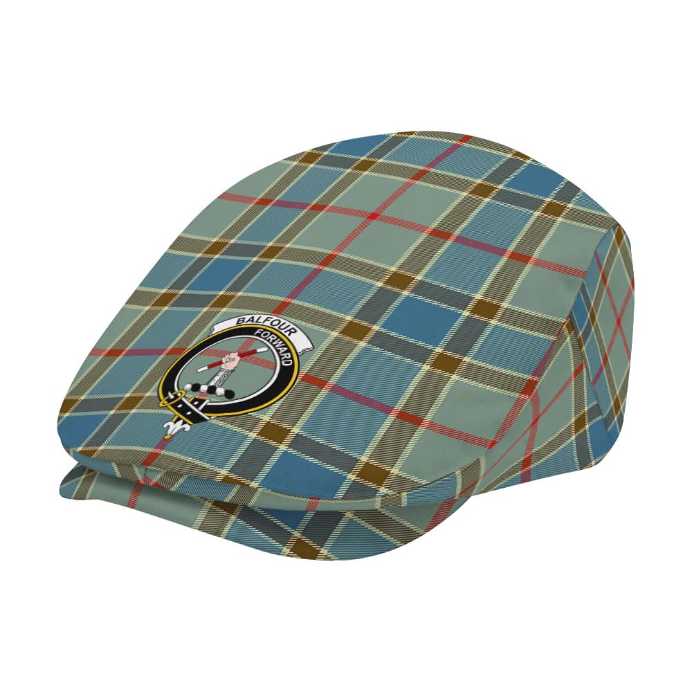 Scottish Balfour Clan Badge Tartan Flat Cap - Image 2