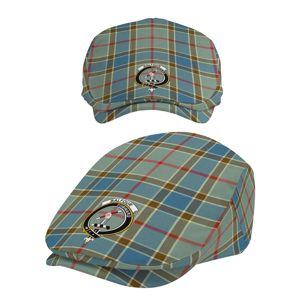 Scottish Balfour Clan Badge Tartan Flat Cap - Image 5