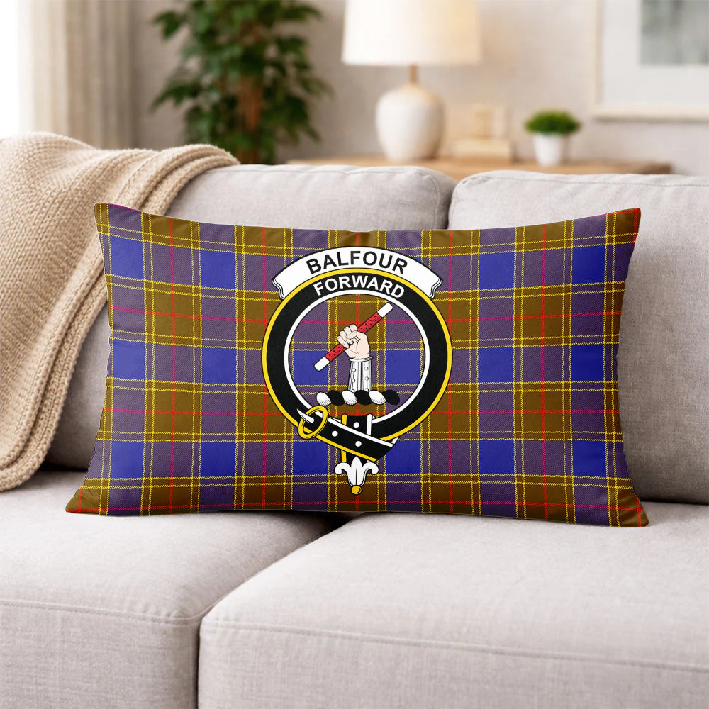 Scottish Balfour Modern Clan Badge Tartan Pillow Case - Image 3