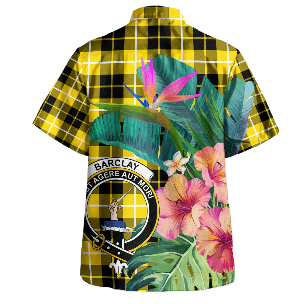 Scottish Barclay Dress Modern Clan Badge Tartan Hawaiian Shirt Bouquet Tropical Style - Image 3