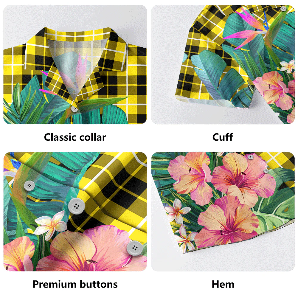 Scottish Barclay Dress Modern Clan Badge Tartan Hawaiian Shirt Bouquet Tropical Style - Image 5