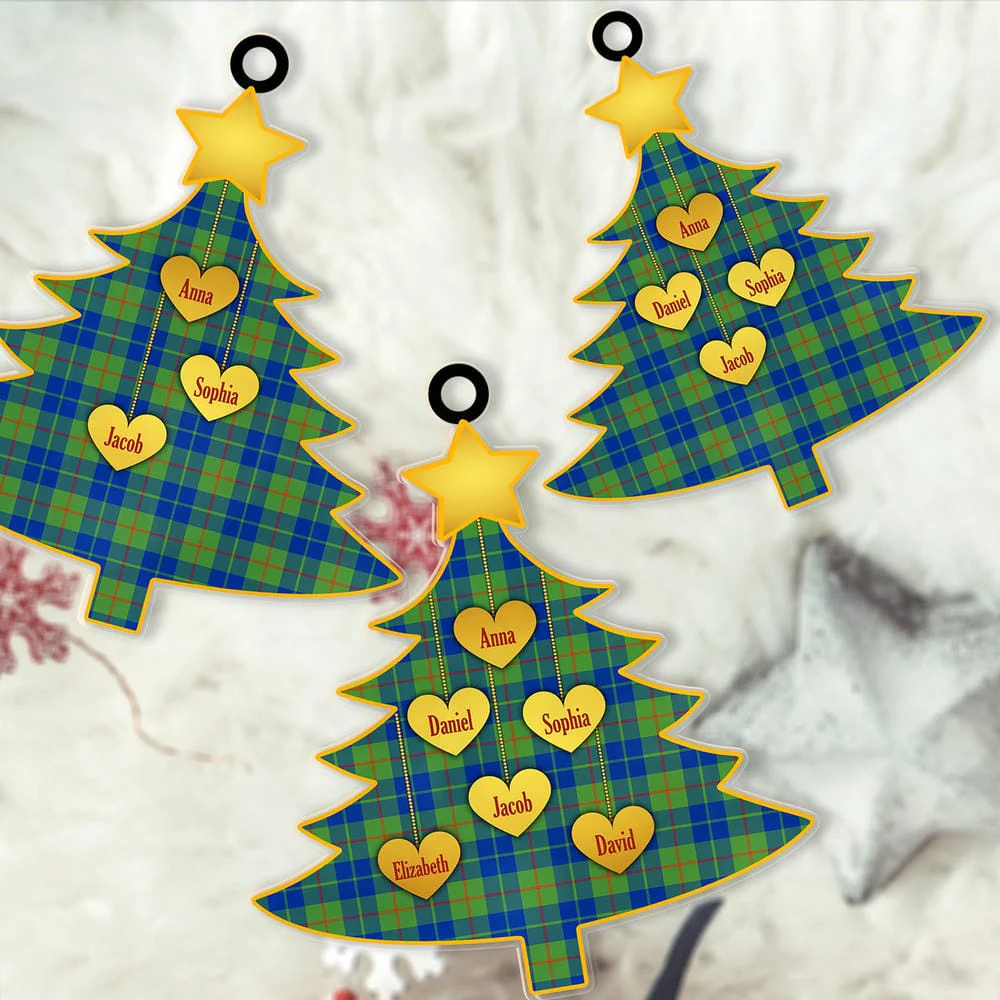 Scottish Barclay Hunting Ancient Tartan Ornament Custom Family Christmas Tree - Image 2