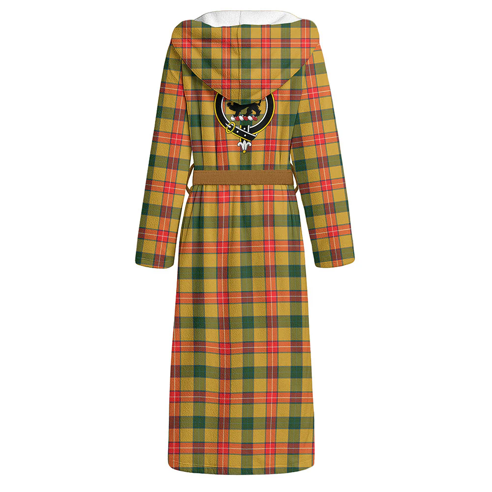 Scottish Baxter Clan Badge Tartan Flannel Hooded Bathrobe - Image 3