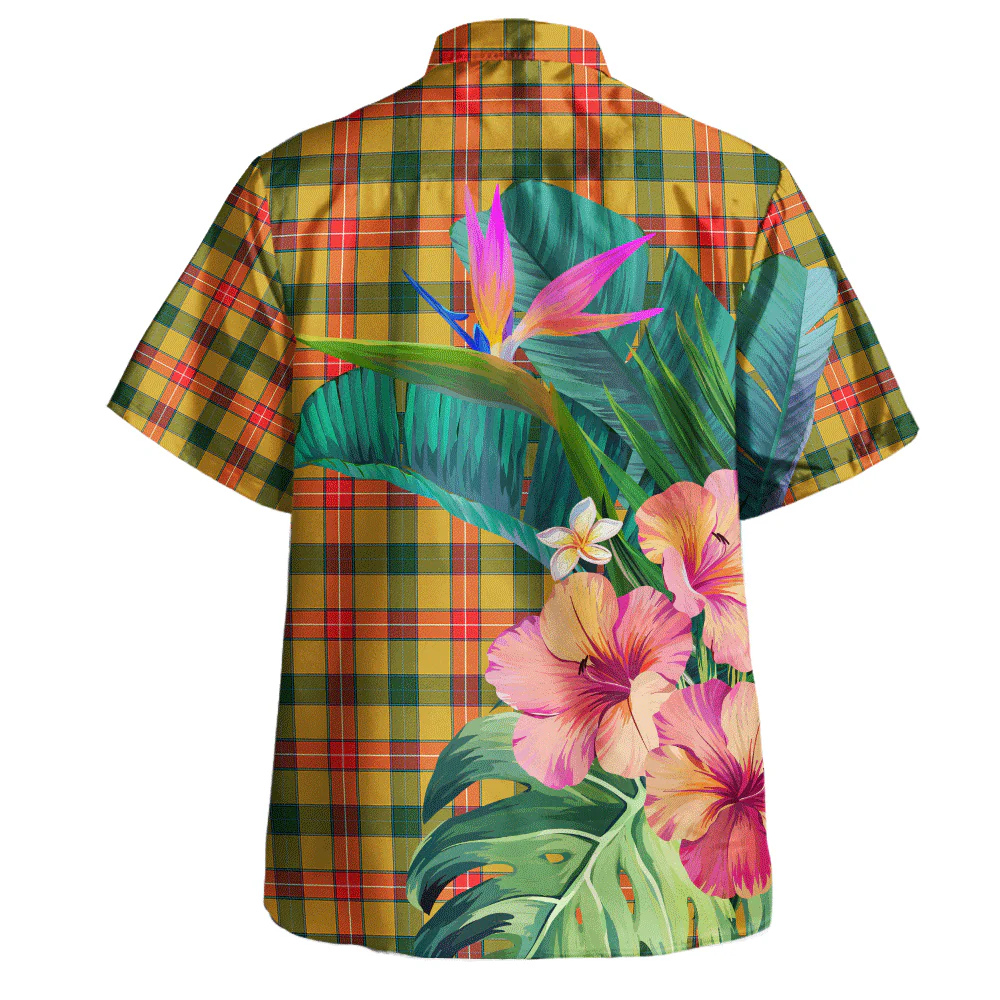 Scottish Baxter Clan Badge Tartan Hawaiian Shirt Bouquet Tropical Style - Image 4