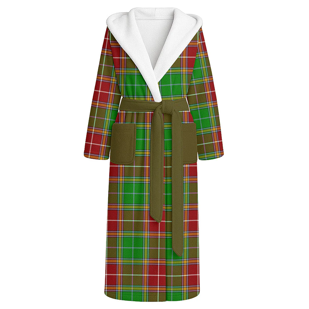 Scottish Baxter Modern Clan Badge Tartan Flannel Hooded Bathrobe
