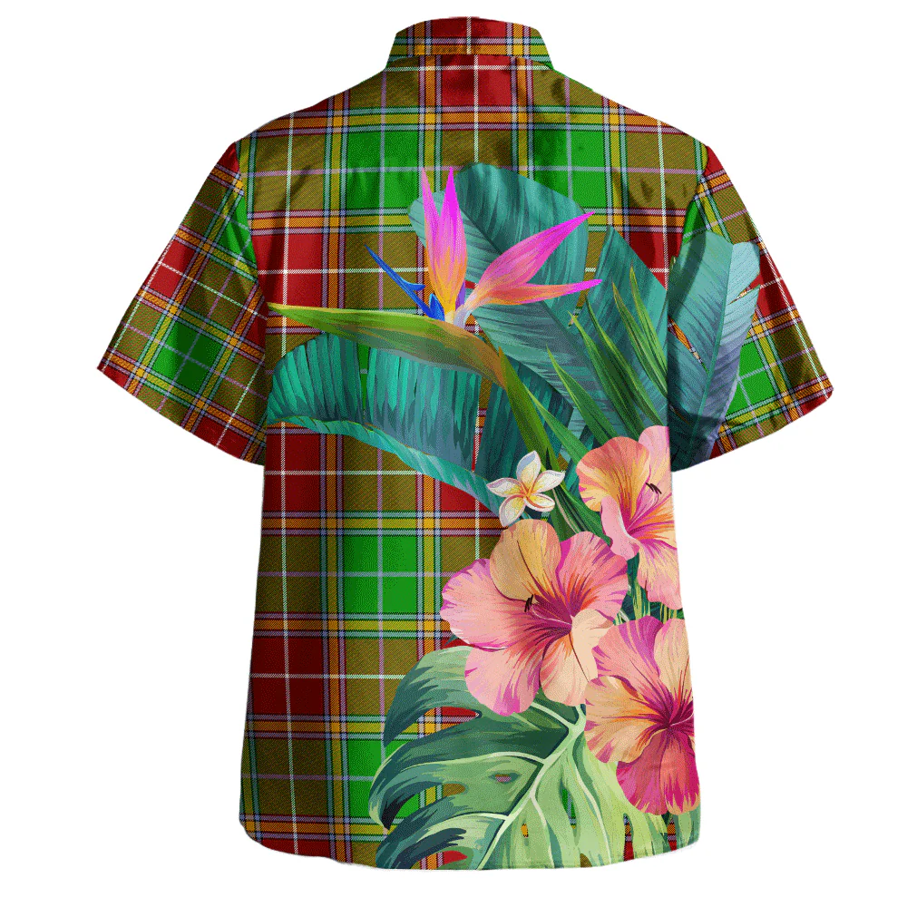 Scottish Baxter Modern Clan Badge Tartan Hawaiian Shirt Bouquet Tropical Style - Image 4