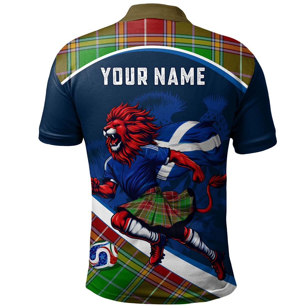 Scottish Baxter Modern Clan Badge Tartan Polo Shirt Scotland Lion Brave Highland Spirit - Image 2