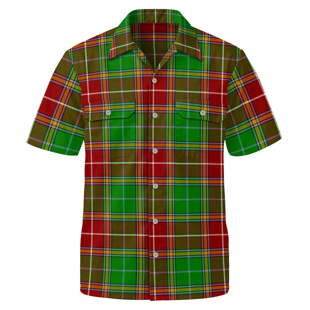 Scottish Baxter Modern Clan Badge Tartan Short Sleeve Work Shirt