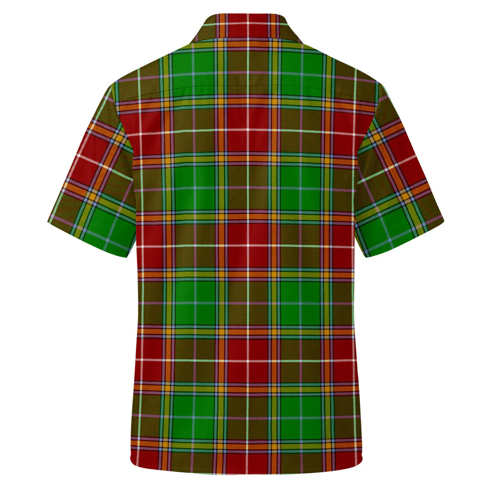 Scottish Baxter Modern Clan Badge Tartan Short Sleeve Work Shirt - Image 3