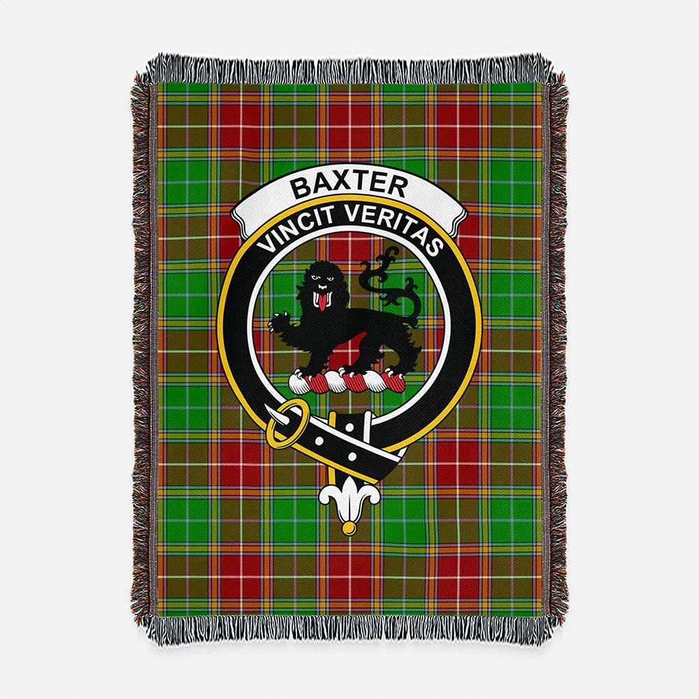 Scottish Baxter Modern Clan Badge Tartan Woven Blanket - Image 2