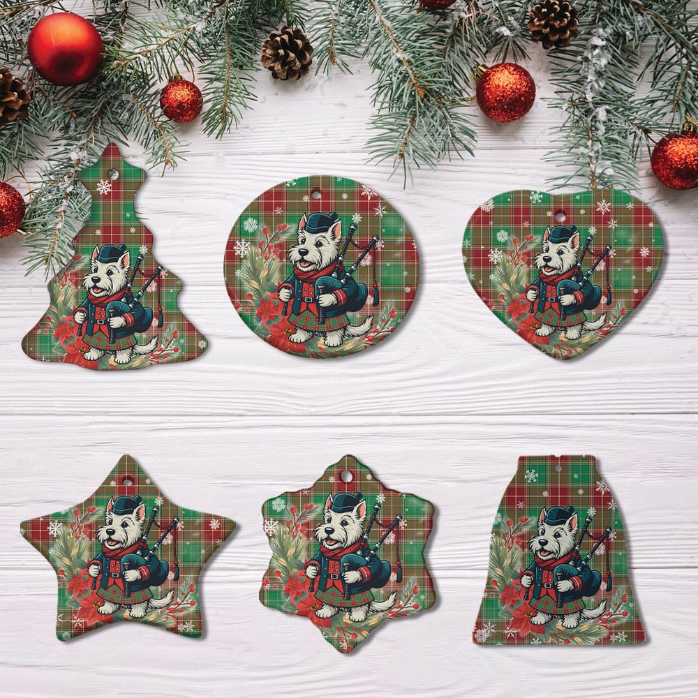 Scottish Baxter Modern Tartan Ceramic Ornament Cute Scottish Terrier Dog