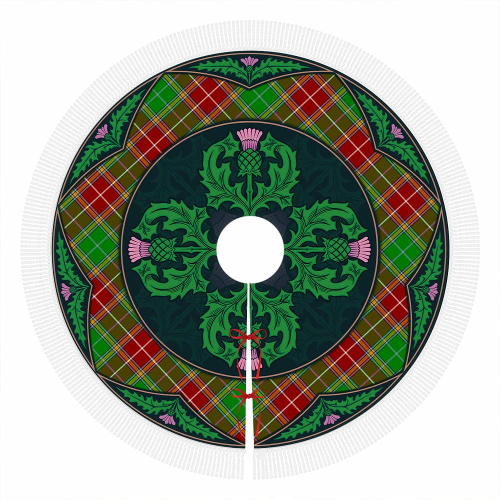 Scottish Baxter Modern Tartan Christmas Tree Skirt Old Scottish Thistle Flower - Image 4