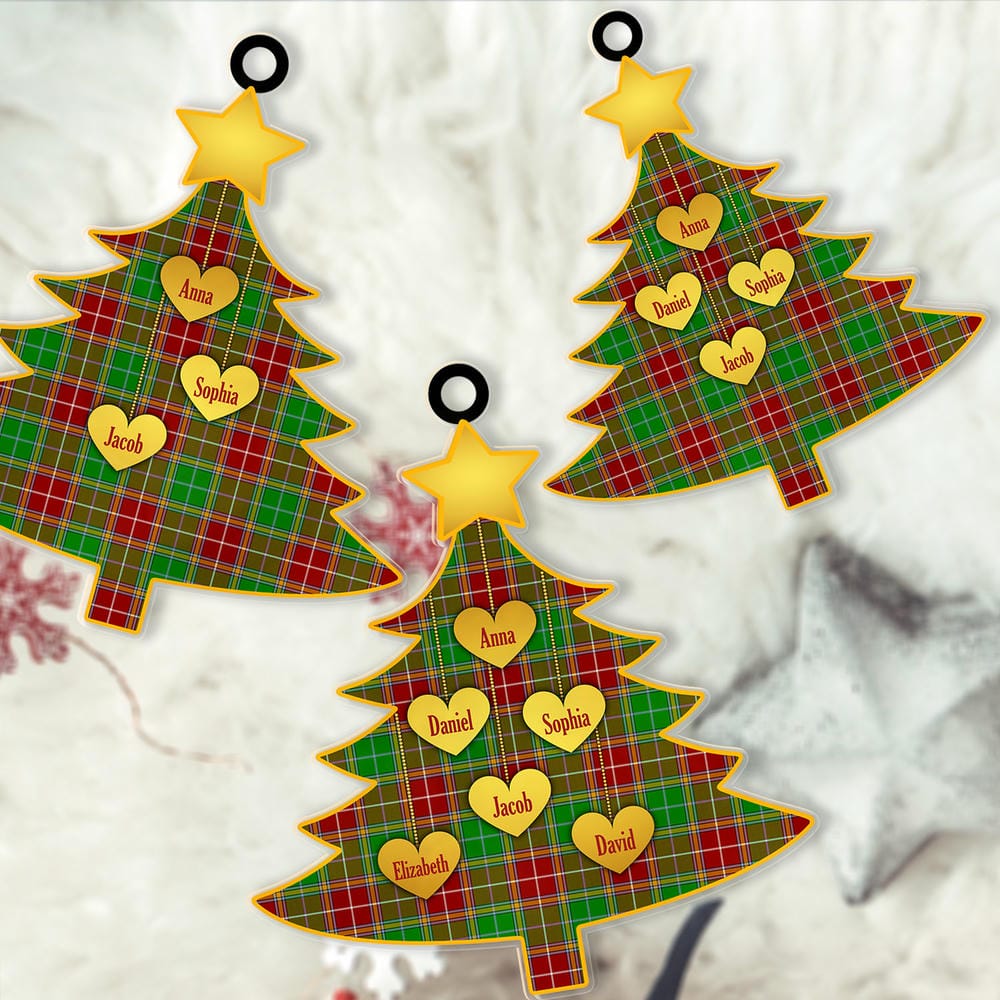 Scottish Baxter Modern Tartan Ornament Custom Family Christmas Tree - Image 2
