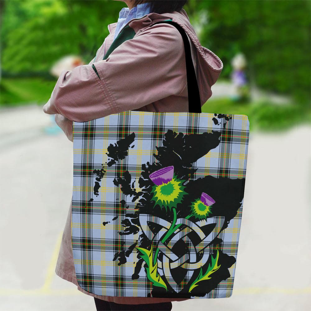 Scottish Bell of the Borders Tartan Canvas Bag With Shoulder Strap With Thistle - Image 2