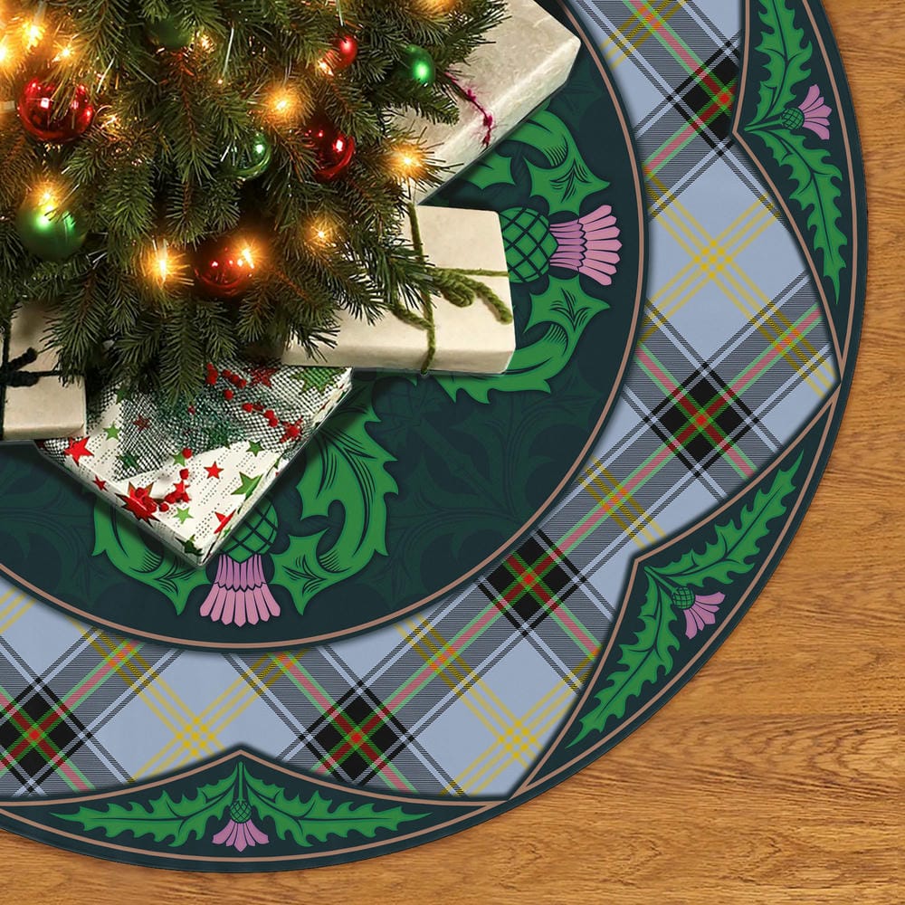 Scottish Bell of the Borders Tartan Christmas Tree Skirt Old Scottish Thistle Flower - Image 2